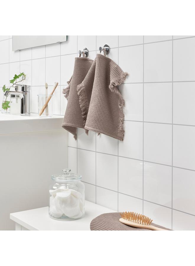 زبون منشفة، رمادي فاتح/بني، 30×30 سم - Image 4