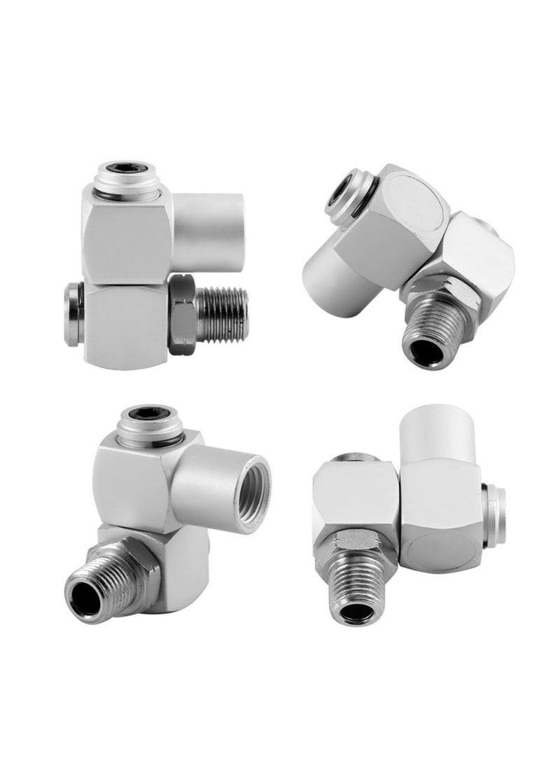 Generic - 4Pcs 360° Swivel Air Tool Hose Connector, 1/4'' Inch Universal Air Adapter Fittings for Air Tools, Swivel Air Hose Connector and Tool Adapter Set - Image 1
