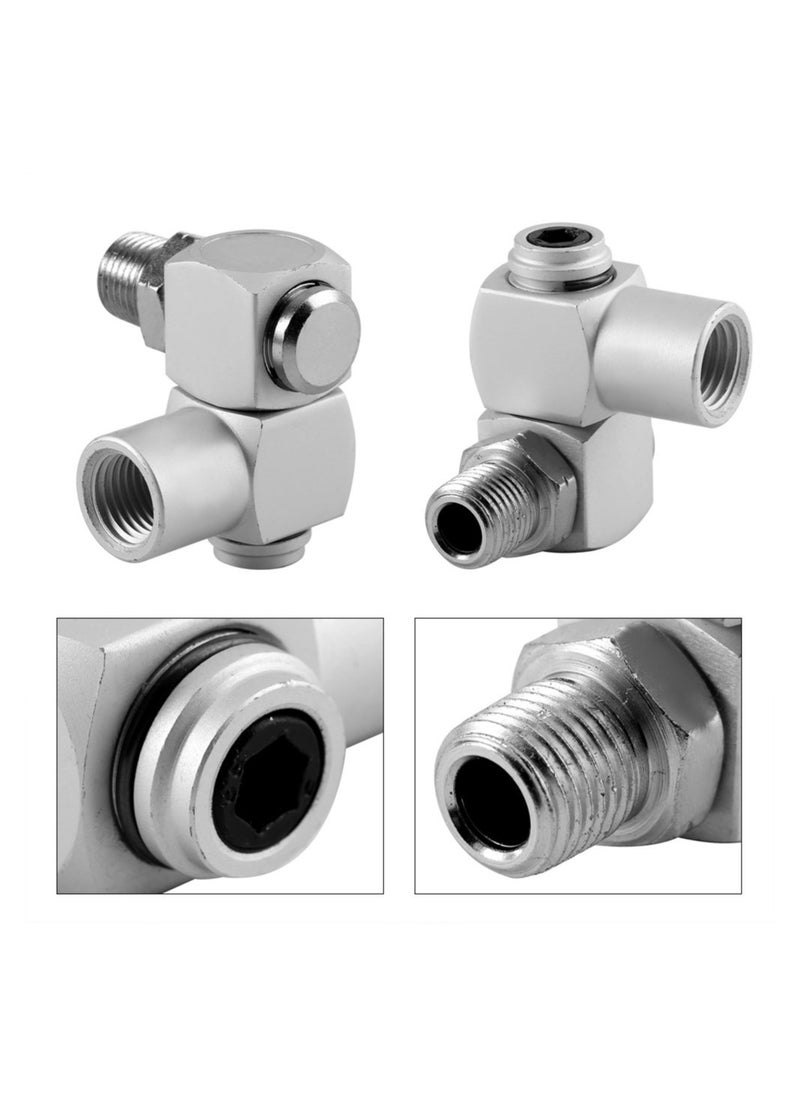 Generic - 4Pcs 360° Swivel Air Tool Hose Connector, 1/4'' Inch Universal Air Adapter Fittings for Air Tools, Swivel Air Hose Connector and Tool Adapter Set - Image 1