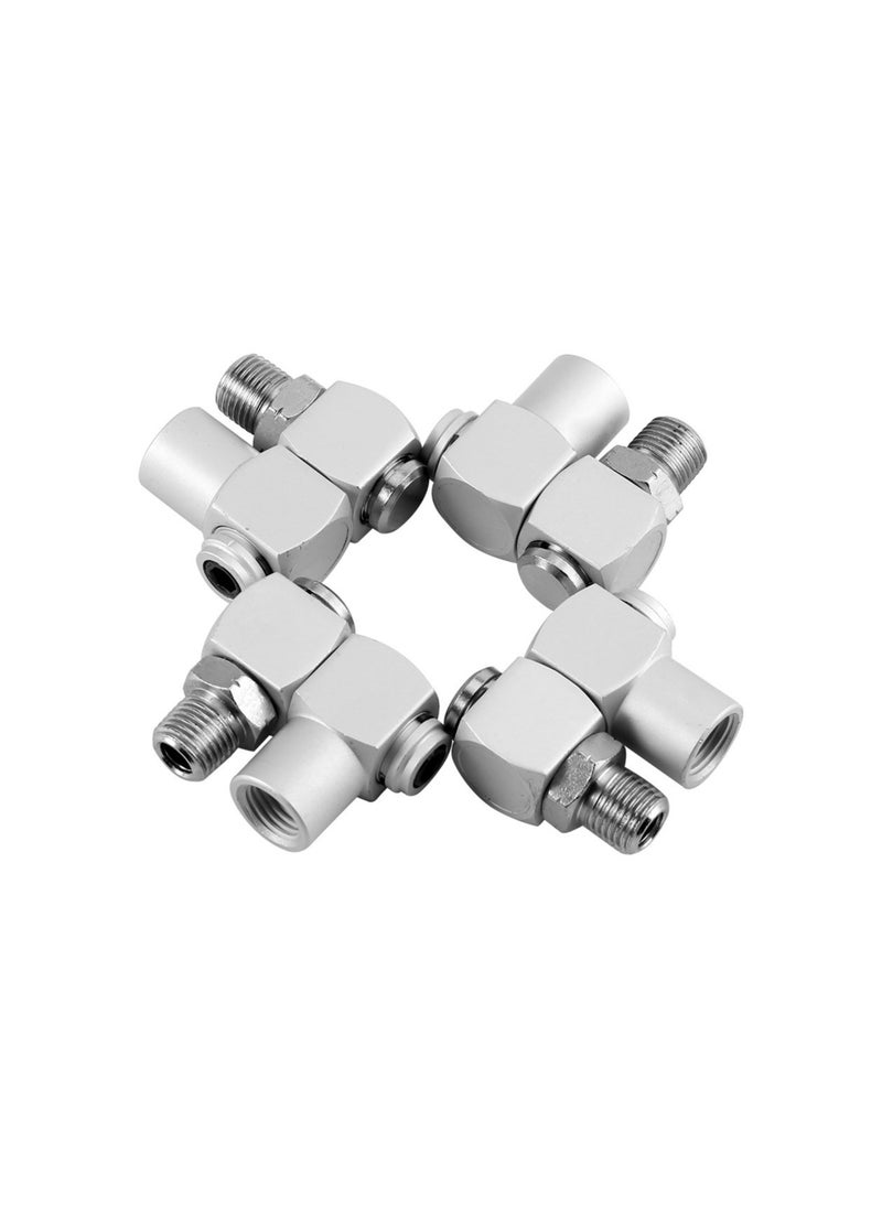 Generic - 4Pcs 360° Swivel Air Tool Hose Connector, 1/4'' Inch Universal Air Adapter Fittings for Air Tools, Swivel Air Hose Connector and Tool Adapter Set - Image 1