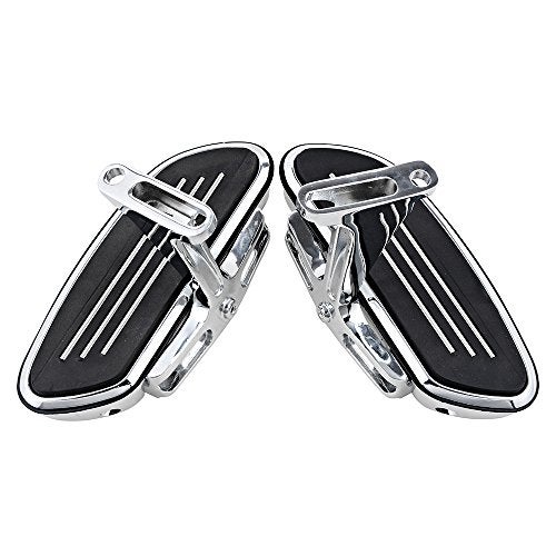 ANZIO Chrome-Plated Aluminum Streamliner Passenger Footboard Floor Board Mount Kit for 1993-2018 Harley Touring Models - Image 2