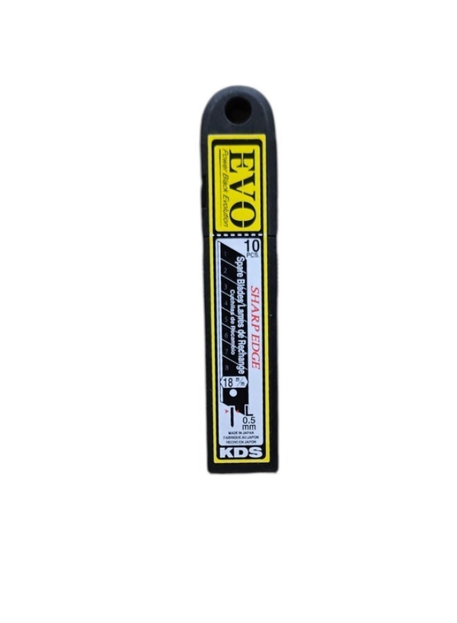 KDS Japan LB-10B EVO Power 18mm Black Snap-Off Blades – 1 Pack (10 Blades) for Utility Cutter Knife - Image 4