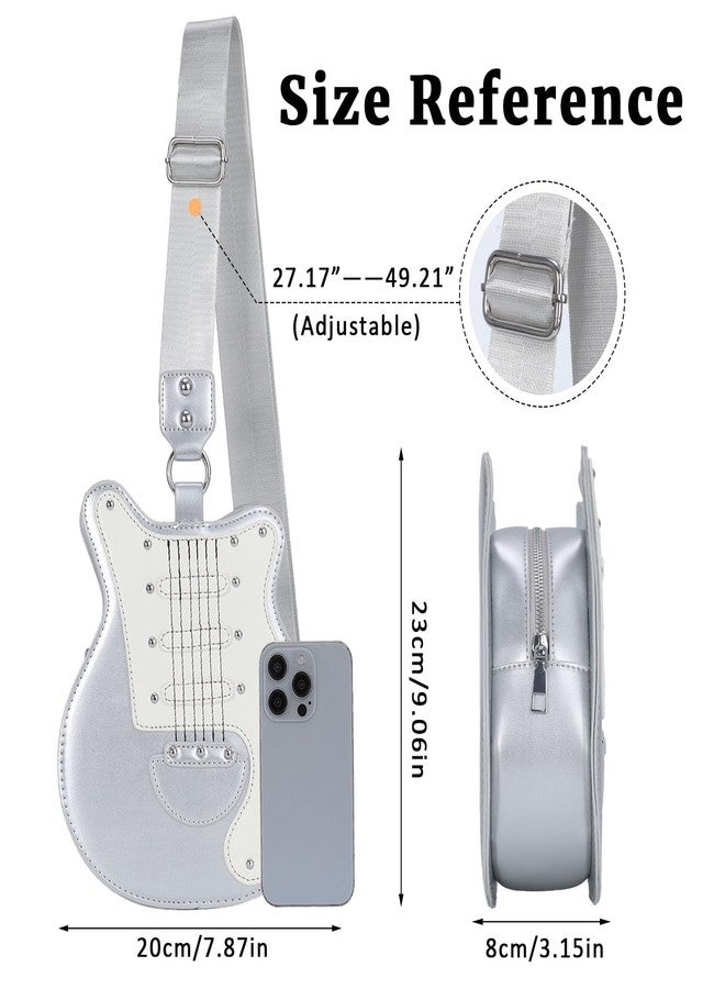 SUKUTU Guitar Shaped Shoulder Bag for Women Rivet Creative Crossbody Handbag Music Crossbody Tote - Image 4