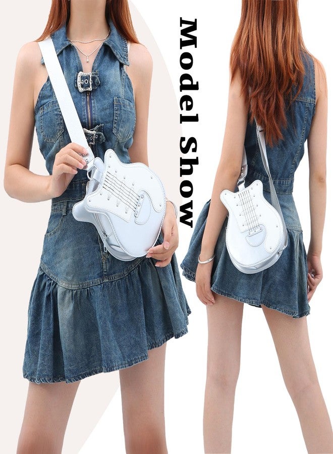SUKUTU Guitar Shaped Shoulder Bag for Women Rivet Creative Crossbody Handbag Music Crossbody Tote - Image 2