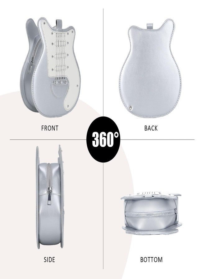 SUKUTU Guitar Shaped Shoulder Bag for Women Rivet Creative Crossbody Handbag Music Crossbody Tote - Image 3