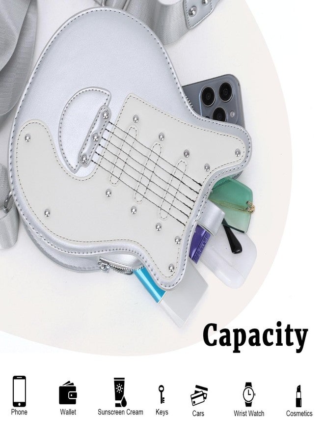 SUKUTU Guitar Shaped Shoulder Bag for Women Rivet Creative Crossbody Handbag Music Crossbody Tote - Image 5