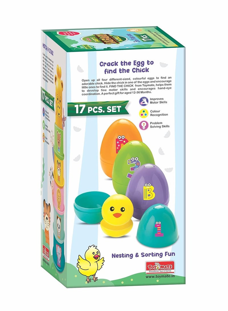 Toymate Baby’s Safari World - 17 pcs Ultimate Toddler Games Gifts Set - Stacking Cups, Nesting, Rolling - Montessori Fine Motor Skills for 1 Year & Above - Image 3