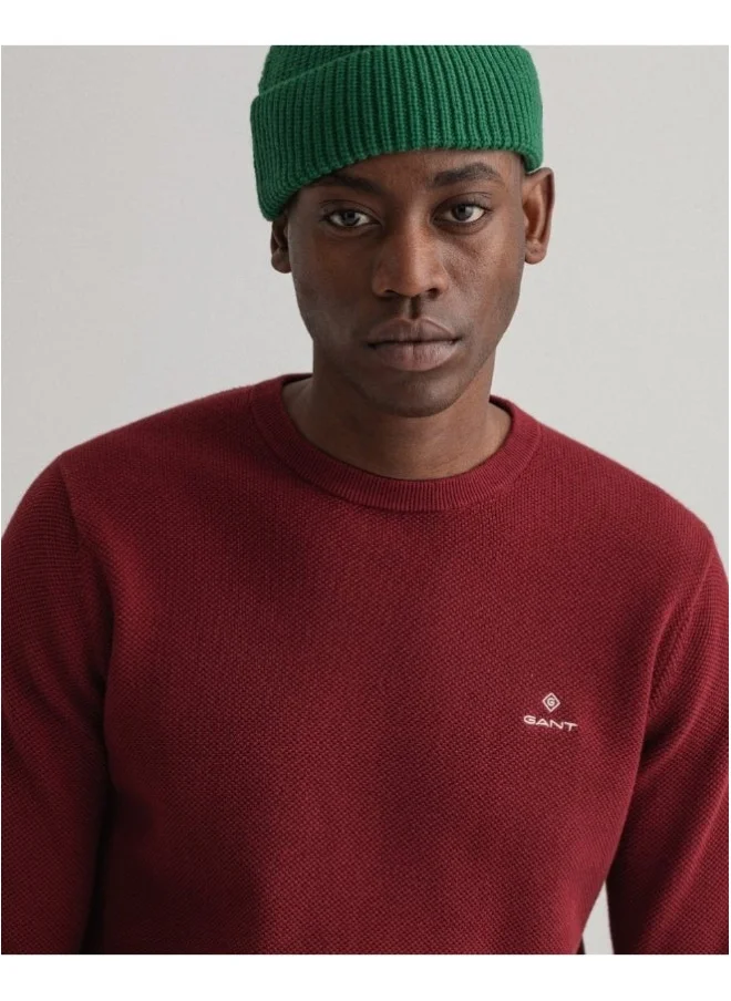 GANT Gant Cotton Pique Crew Neck Sweater