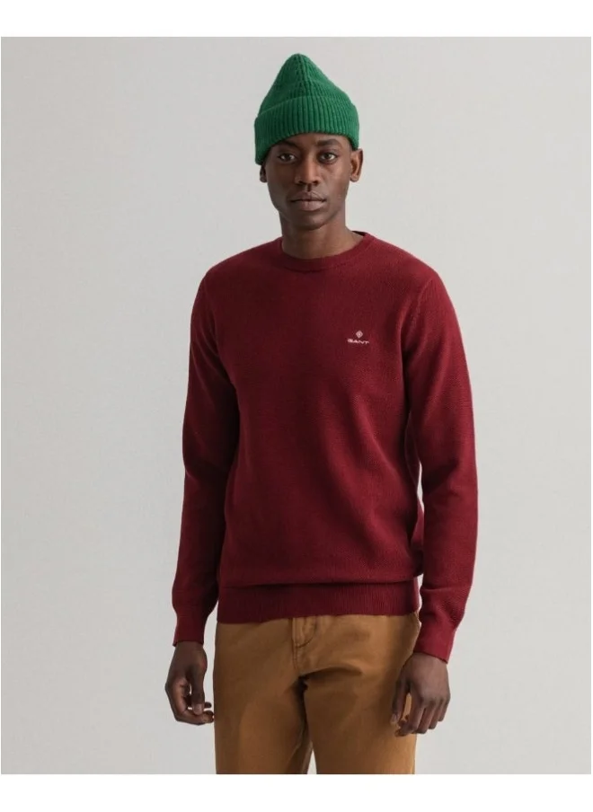 GANT Gant Cotton Pique Crew Neck Sweater