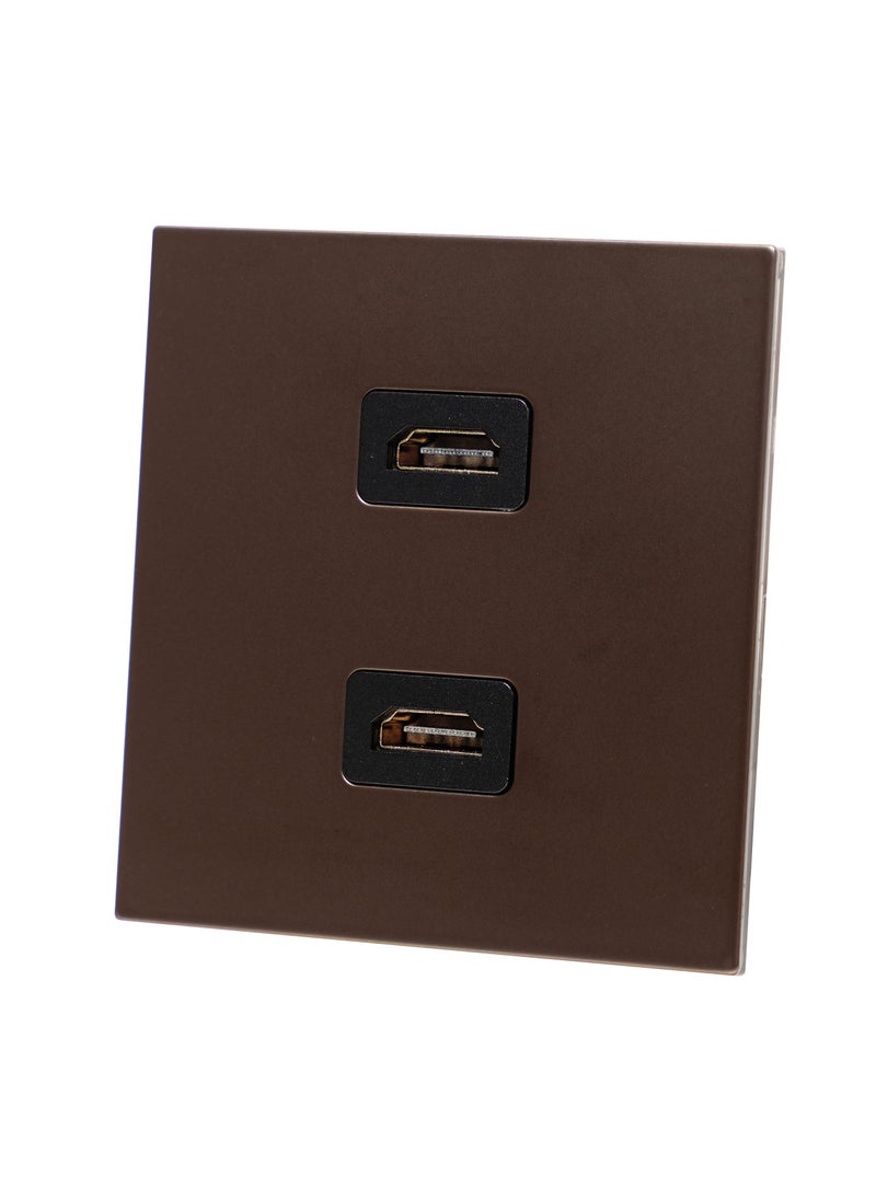 Donmarco - Double HDMI Socket – Ultra Slim Stainless Steel Panel , Fire-Resistant , 3-Year Warranty (Dark Antique Brass) - Image 1
