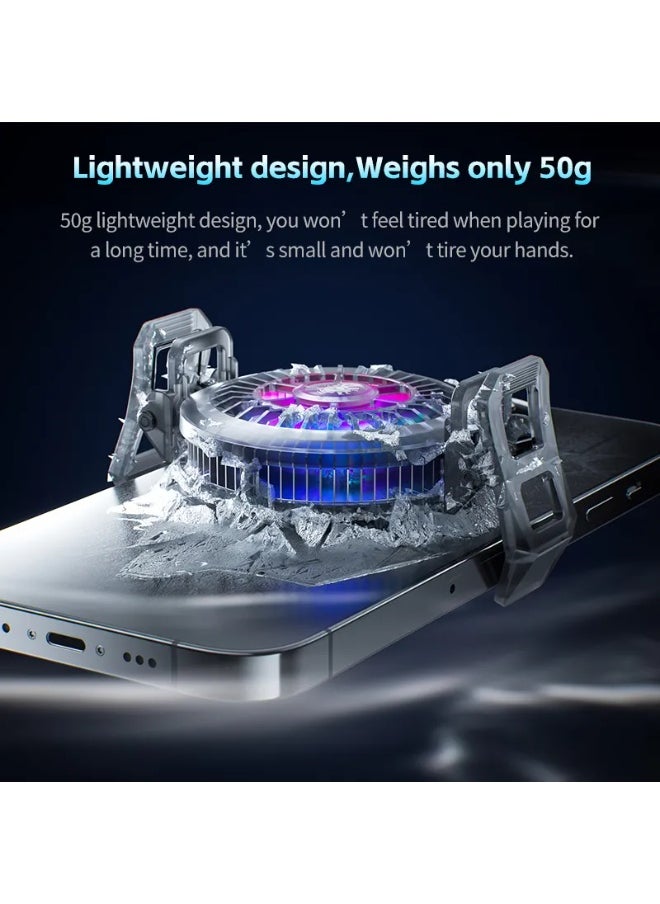 Plextone Plextone UF1 Cooling Fan with RGB Lighting Portable Phone Cooler Magnetic Suction RGB Light Mini Semiconductor Cooling Fan for Gaming  - Image 2