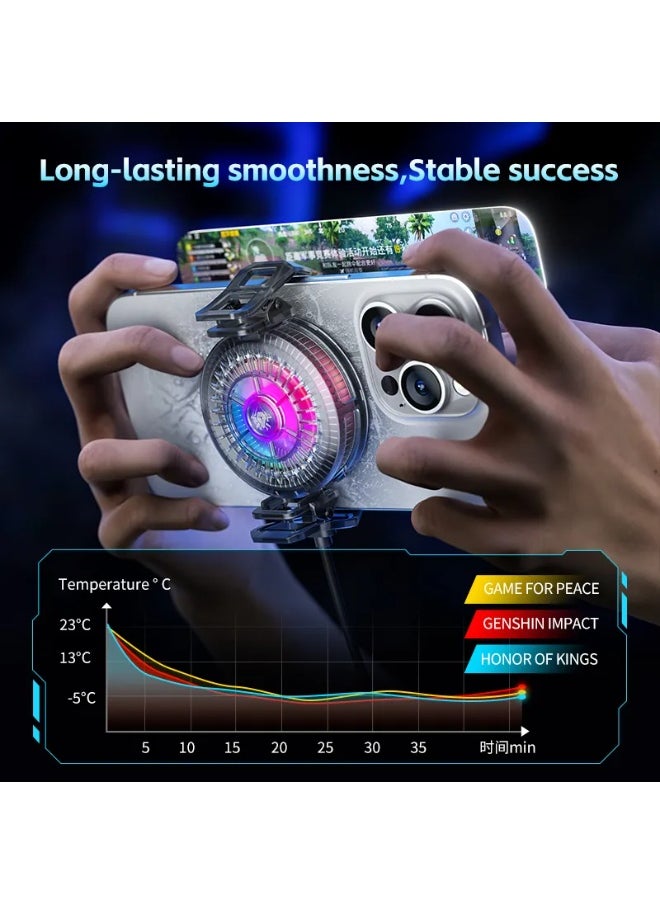 Plextone Plextone UF1 Cooling Fan with RGB Lighting Portable Phone Cooler Magnetic Suction RGB Light Mini Semiconductor Cooling Fan for Gaming  - Image 4