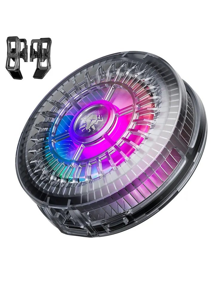 Plextone Plextone UF1 Cooling Fan with RGB Lighting Portable Phone Cooler Magnetic Suction RGB Light Mini Semiconductor Cooling Fan for Gaming  - Image 1