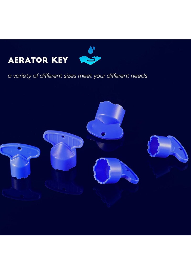 SYOSI - Faucet Aerator Key Removal Wrench Tool with 5 Sizes M16.5 18.5 21.5 22.5 24 Recessed Aerator Key Sink Aerator Wrenches for Cache Aerators Faucet Filter Screen Nozzle Accessories BLUE - Image 1