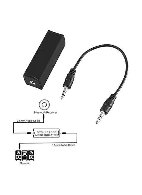 Ground Loop Noise Isolator Eliminating Audio with 3.5mm Audio Cable