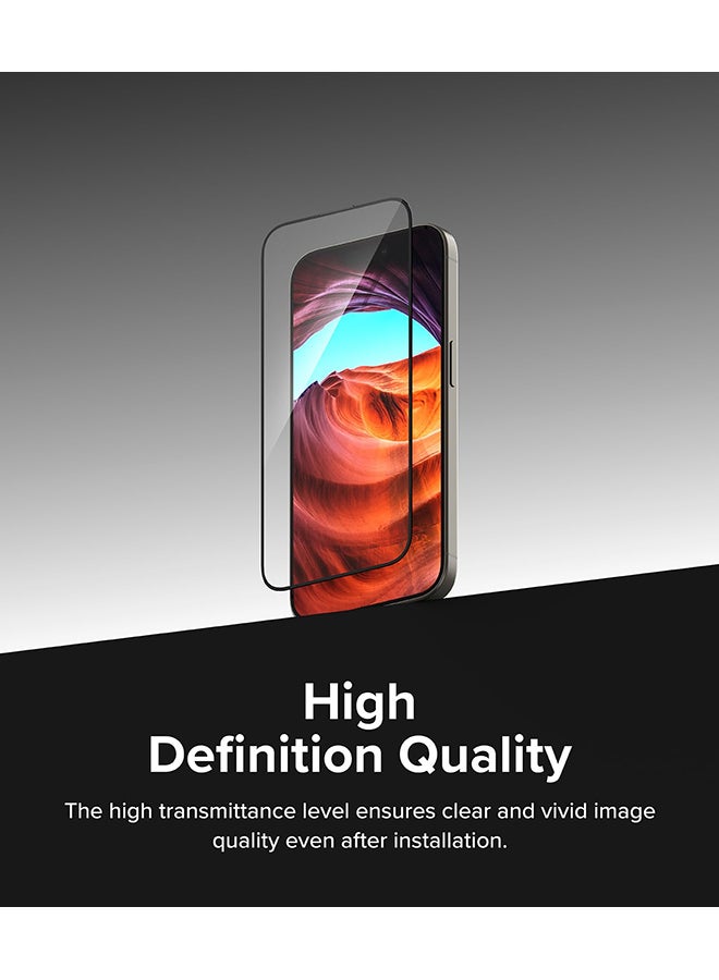 Ringke Tempered Glass Easy Slide Compatible With iPhone 15 Pro Screen Protector, Case Friendly Shatterproof Premium 9H Hardness, Anti-Scratch - 2 Pack Clear - Image 4