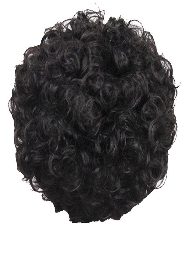 brown leaf Fancy Multicolor Men & Women Long Hair Fluffy Curly Wig Fancy Party Cosplay Costume Funny Holi Cap Hair Wig (Black Afro Cap) - Image 3