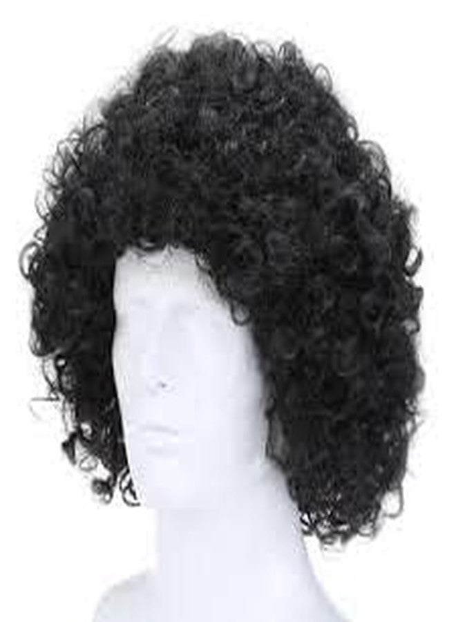 brown leaf Fancy Multicolor Men & Women Long Hair Fluffy Curly Wig Fancy Party Cosplay Costume Funny Holi Cap Hair Wig (Black Afro Cap) - Image 4