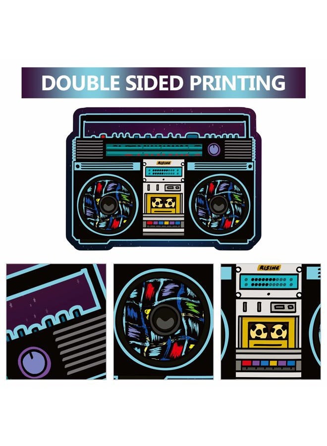 Outus 80's Party Decorations, 10 to 12 Inch 80's Cutouts Large Cassette Player Cutouts Headphones Cutouts Radio Cutouts for 1970s Party Decoration 1980's Theme Party Decorating Kit Retro Design (24 Pieces) - Image 3