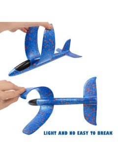 kizh kizh Throwing Foam Airplane Toys 13.5 Inches Flying Glider Inertia Plane Manual Circling Functions Flying Aircraft Fun Outdoor Fun for Kids Children Boys Girls 2pcs  - Image 4