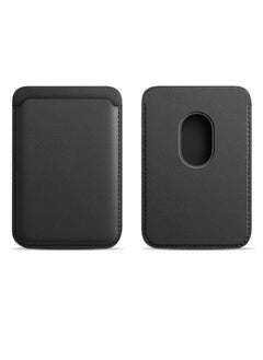 Generic leather Wallet Strong Magnetic Leather Card Wallet with MagSafe Compatible with iPhone Black  - Image 1