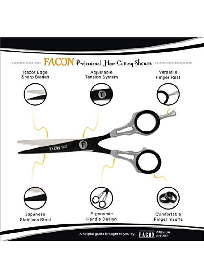 FACON Facón Professional Razor Edge Barber Hair Cutting Scissors Japanese Stainless Steel 6.5" Length Fine Adjustment Tension Screw Salon Quality Premium Shears (The Alpha) - Image 5