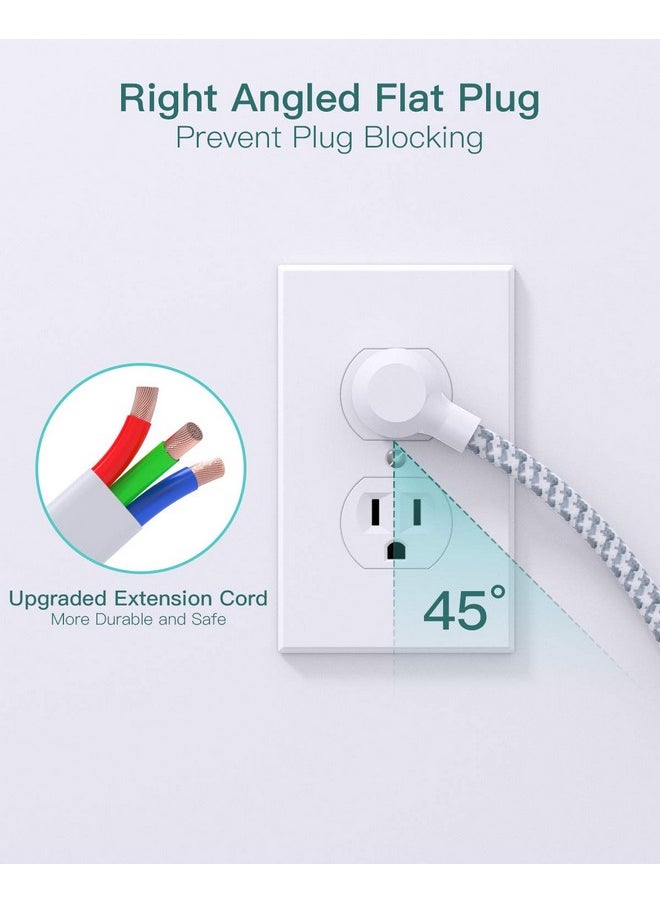 Addtam Addtam Power Strip Surge Protector 6 Outlets and 3 USB Ports 5Ft Long Extension Cord, Flat Plug Overload Surge Protection Outlet Strip, Wall Mount for Home, Office and Dorm White  - Image 5