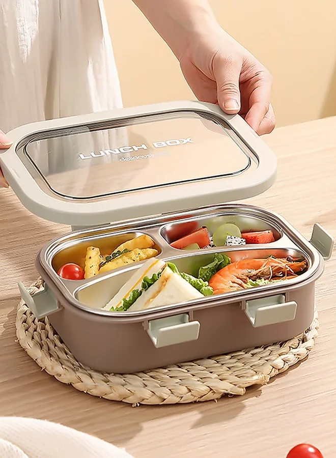 ليتل سربرايز بوكس Little Surprise Box,Solid Brown Stainless Steel Lunch Box For Kids & Adults