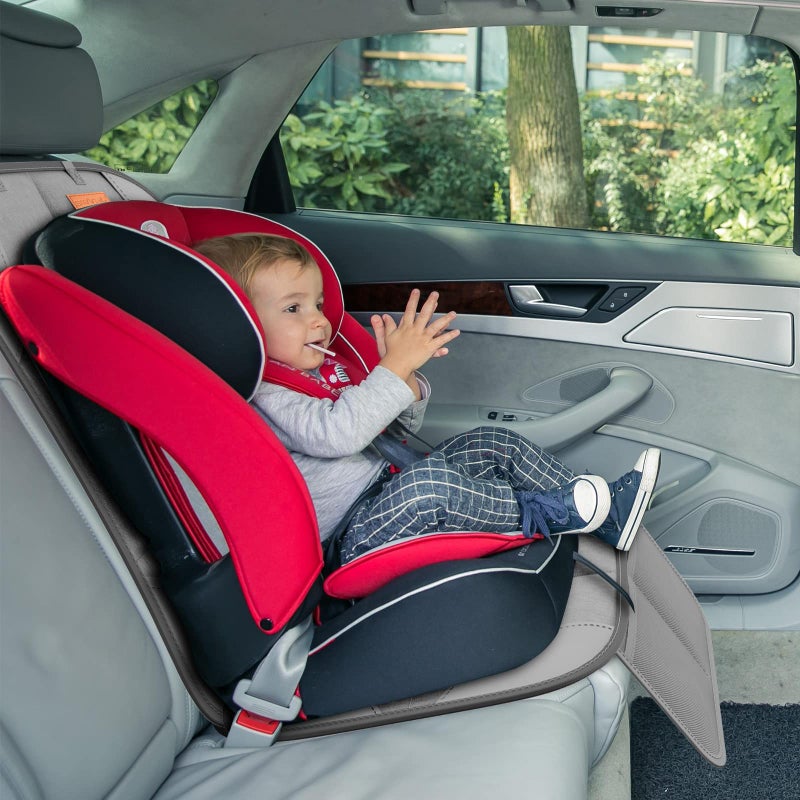 smartelf Car Seat Protector, Large Auto Protector for Child Seats with Thickest Padding and Non-Slip Backing Mesh Pockets for SUV, Sedan, Truck, Leather and Fabric - Black - Image 4