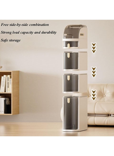 Storage Cabinet, Narrow Slim Rolling Storage Carts, Plastic Storage Dresser with Drawers, Standing Organizer Storage Container Bin with Wheels, Storage Unit for Small Spaces Gaps height 98cm