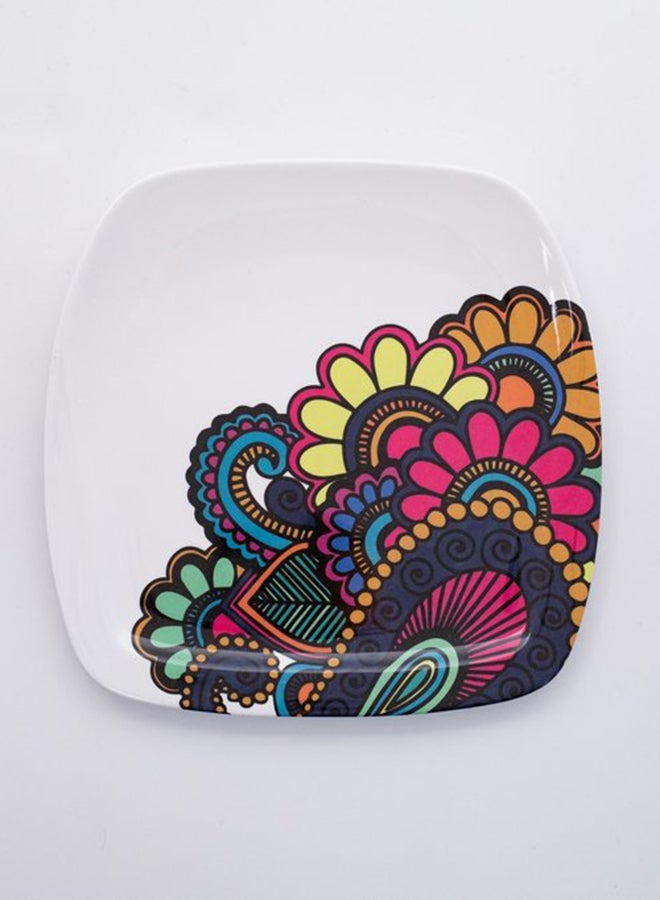 Bright Designs Melamine Side Plate 
Set of 6 (L 22cm W 22cm) Paisley - Image 1