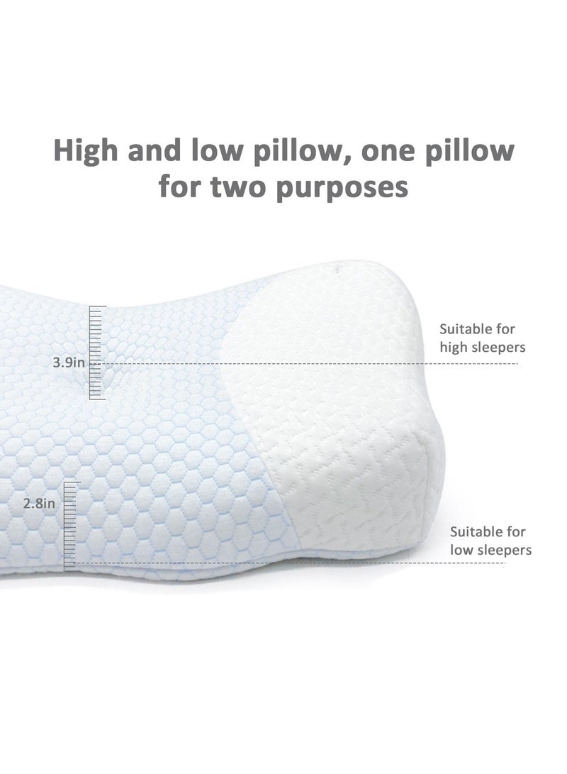 Cervical Memory Foam Pillow, Contour Pillows for Neck and Shoulder Pain, Ergonomic Orthopedic Sleeping Contoured Support Pillow Side Sleepers, Back Stomach Sleepers  - Image 2