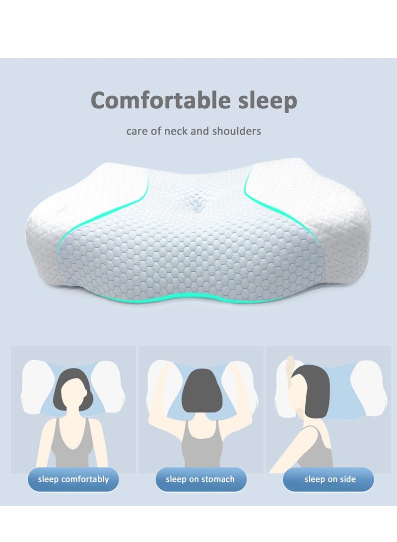 Cervical Memory Foam Pillow, Contour Pillows for Neck and Shoulder Pain, Ergonomic Orthopedic Sleeping Contoured Support Pillow Side Sleepers, Back Stomach Sleepers  - Image 3