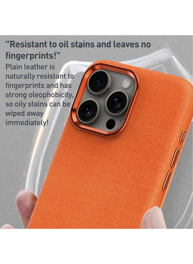 erorex Case For iPhone 13 Metal Lens Frame Leather Magsafe Full Coverage Shockproof Phone Case - Image 4