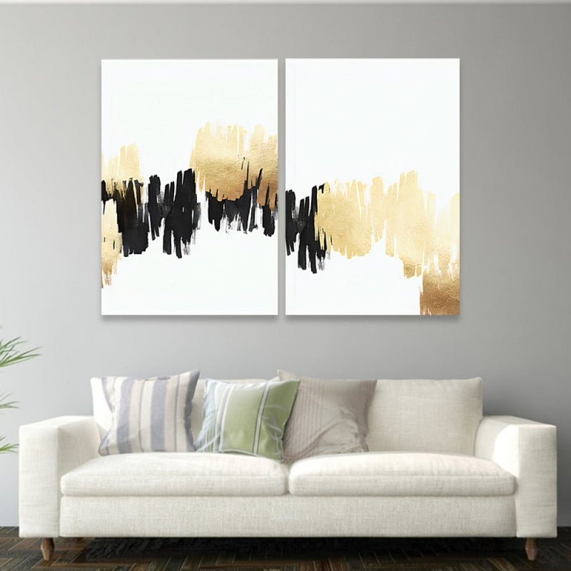 Marktna A double canvas painting with a modern design, total size 100 x 70 cm - Image 1