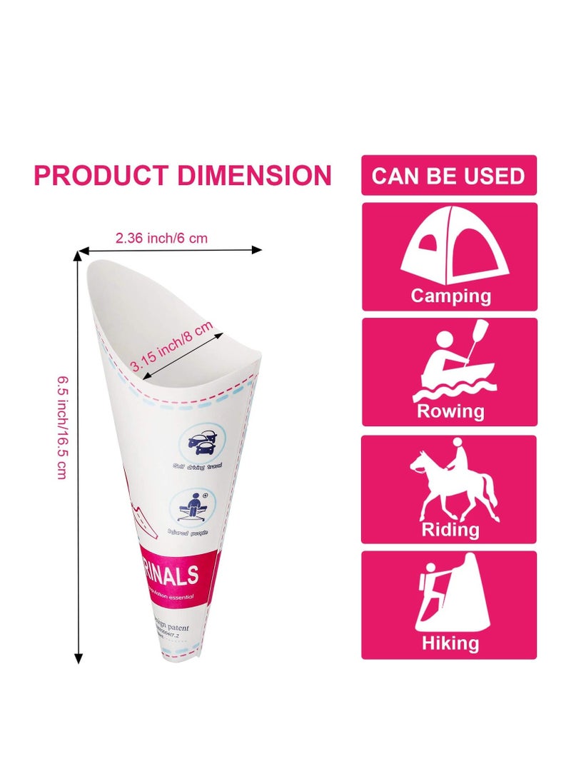 Peachjoy 20Pcs Disposable Female Urination Device Portable Lightweight Women Urinal Funnel Outside Standing Pee Cup Waterproof Paper Standing Urinary Funnel for Camping, Hiking, Pregnant - Image 2