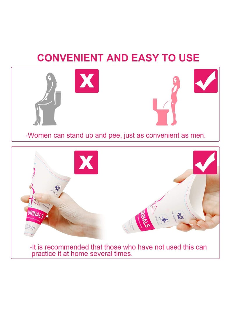 Peachjoy 20Pcs Disposable Female Urination Device Portable Lightweight Women Urinal Funnel Outside Standing Pee Cup Waterproof Paper Standing Urinary Funnel for Camping, Hiking, Pregnant - Image 4