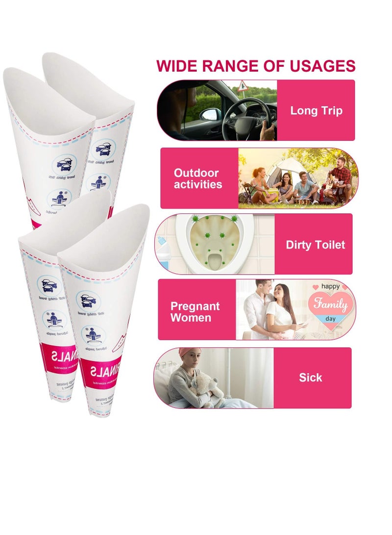 Peachjoy 20Pcs Disposable Female Urination Device Portable Lightweight Women Urinal Funnel Outside Standing Pee Cup Waterproof Paper Standing Urinary Funnel for Camping, Hiking, Pregnant - Image 5