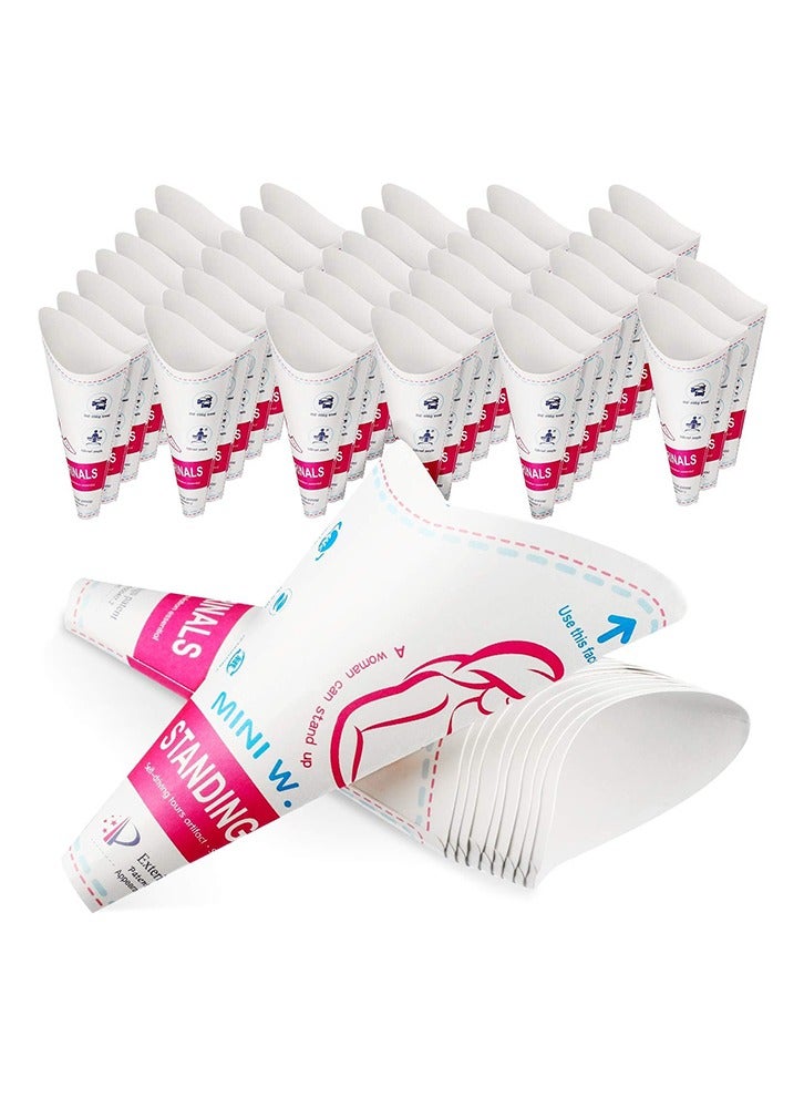 Peachjoy 20Pcs Disposable Female Urination Device Portable Lightweight Women Urinal Funnel Outside Standing Pee Cup Waterproof Paper Standing Urinary Funnel for Camping, Hiking, Pregnant - Image 1