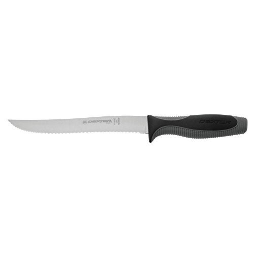 Dexter-Russell 29383 V-LO 8" Scalloped Utility Slicer, Versatile Long Blade for Melons, Bread and Veggies, Ergonomic Black and Gray Handle, High-Carbon Steel - Image 5