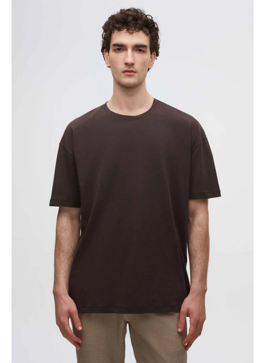 دي أس دامات Comfort Brown 100% Cotton T-Shirt 6HC14ORT02006
