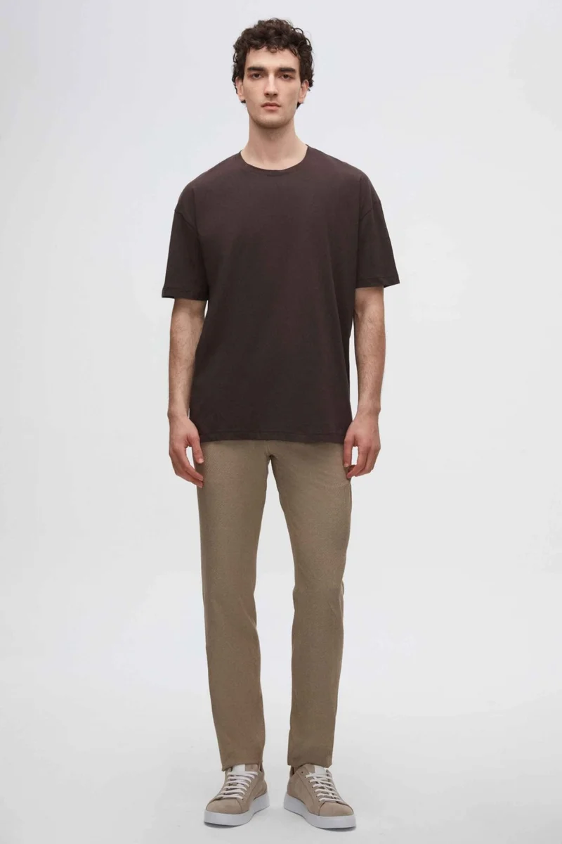 D'S DAMAT Comfort Brown 100% Cotton T-Shirt 6HC14ORT02006