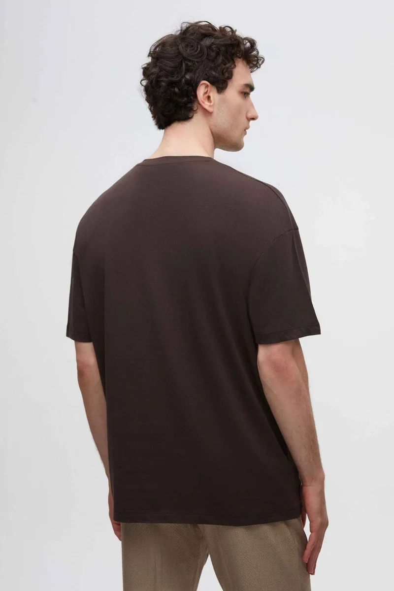 D'S DAMAT Comfort Brown 100% Cotton T-Shirt 6HC14ORT02006
