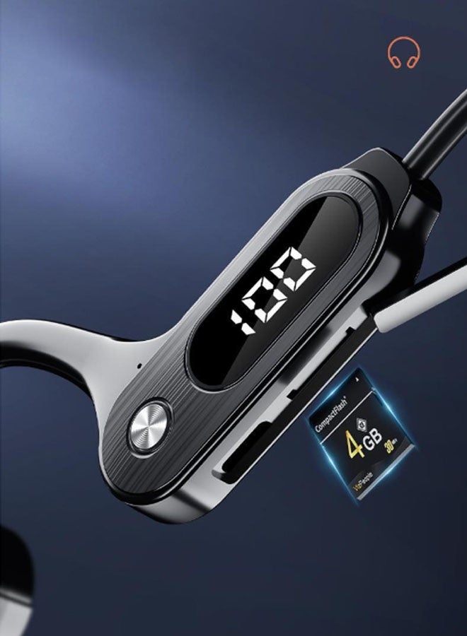 نيوترل سماعة بلوتوث مع خطاف للأذن، فتحة لبطاقة TF + مؤشر رقمي للبطارية + عمر بطارية طويل (أسود) - Image 2