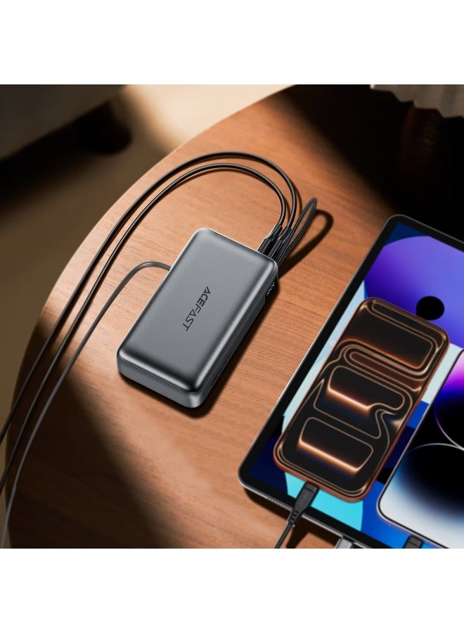 ACEFAST M34 Power Bank 20000mAh PD45W, Built-in Retractable USB-C Cable, 45W Fast Charging, LED Digital Display, 3 Outputs, Airline Safe, USB-A & USB-C - Image 3
