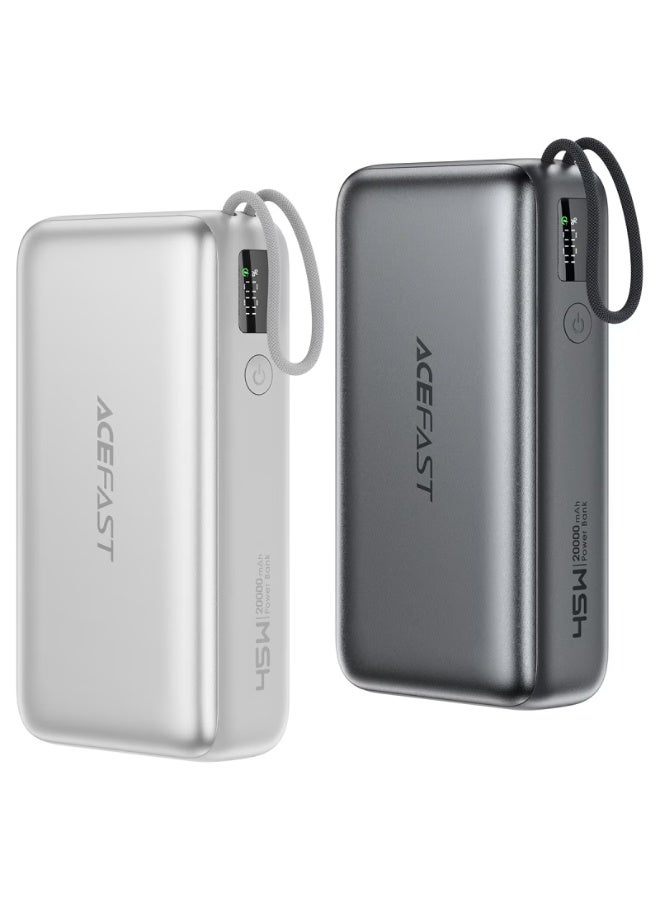 ACEFAST M34 Power Bank 20000mAh PD45W, Built-in Retractable USB-C Cable, 45W Fast Charging, LED Digital Display, 3 Outputs, Airline Safe, USB-A & USB-C - Image 2