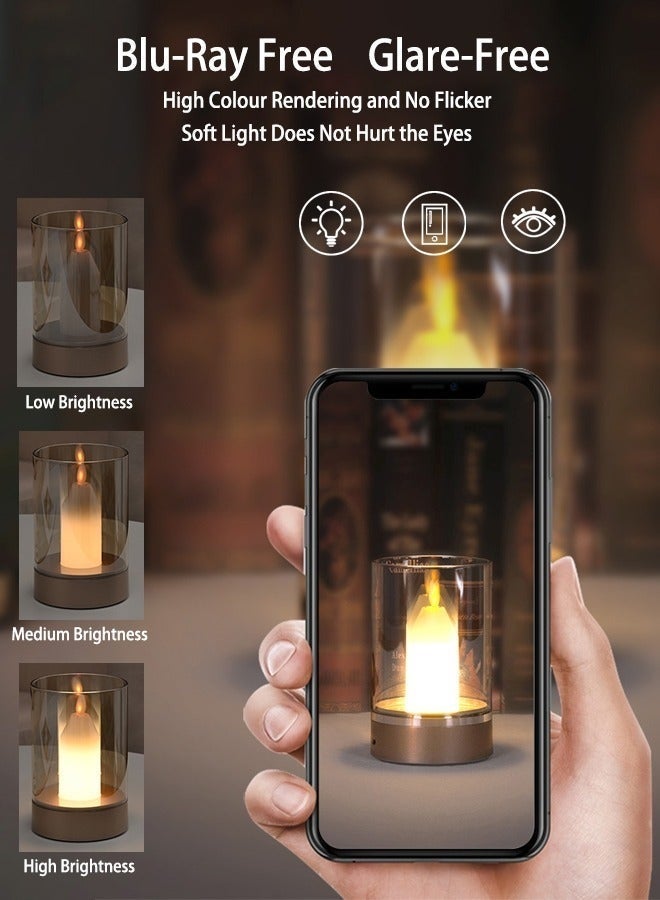 LED Simulation Candlestick Lamp,Hand Swipe Smart Sensor Light,Rechargeable Dimmable Night Light - Image 2