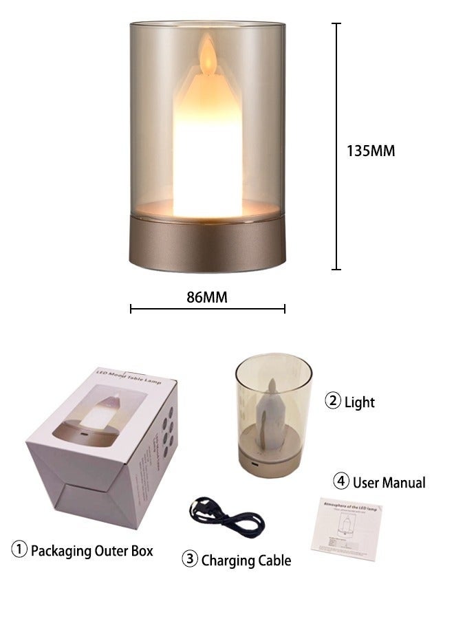 LED Simulation Candlestick Lamp,Hand Swipe Smart Sensor Light,Rechargeable Dimmable Night Light - Image 3