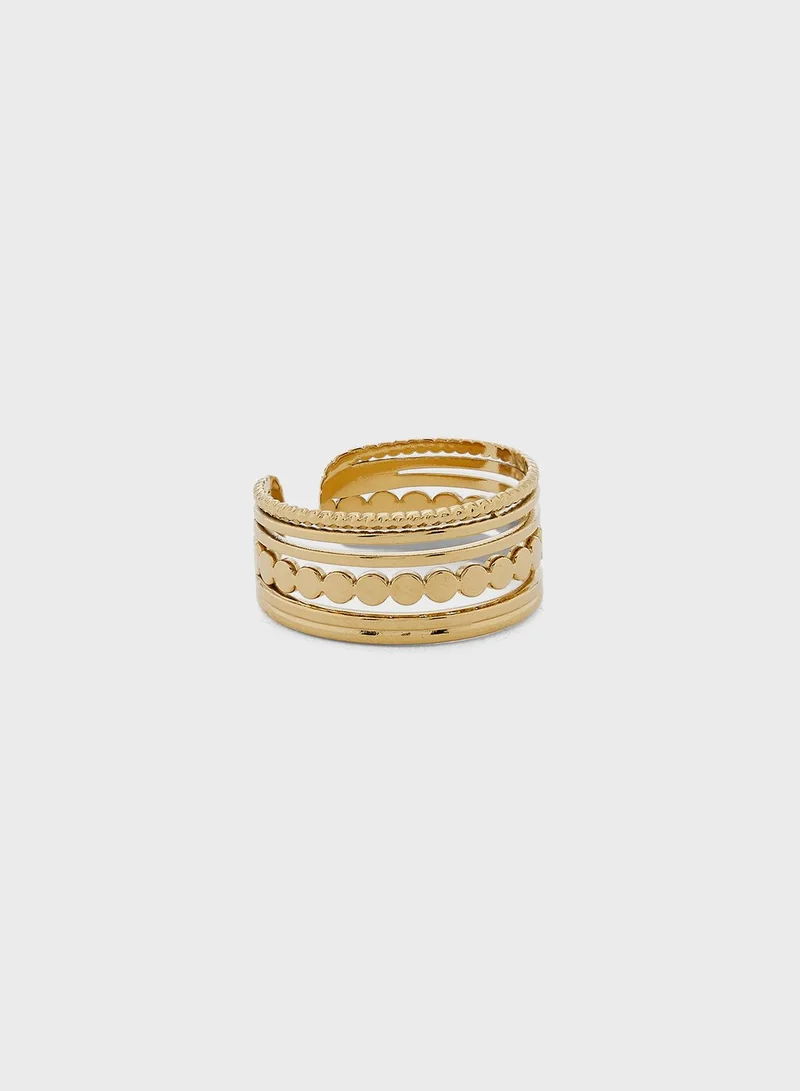 Lady Mauve Levi Layered Circle Pattern Design Ring