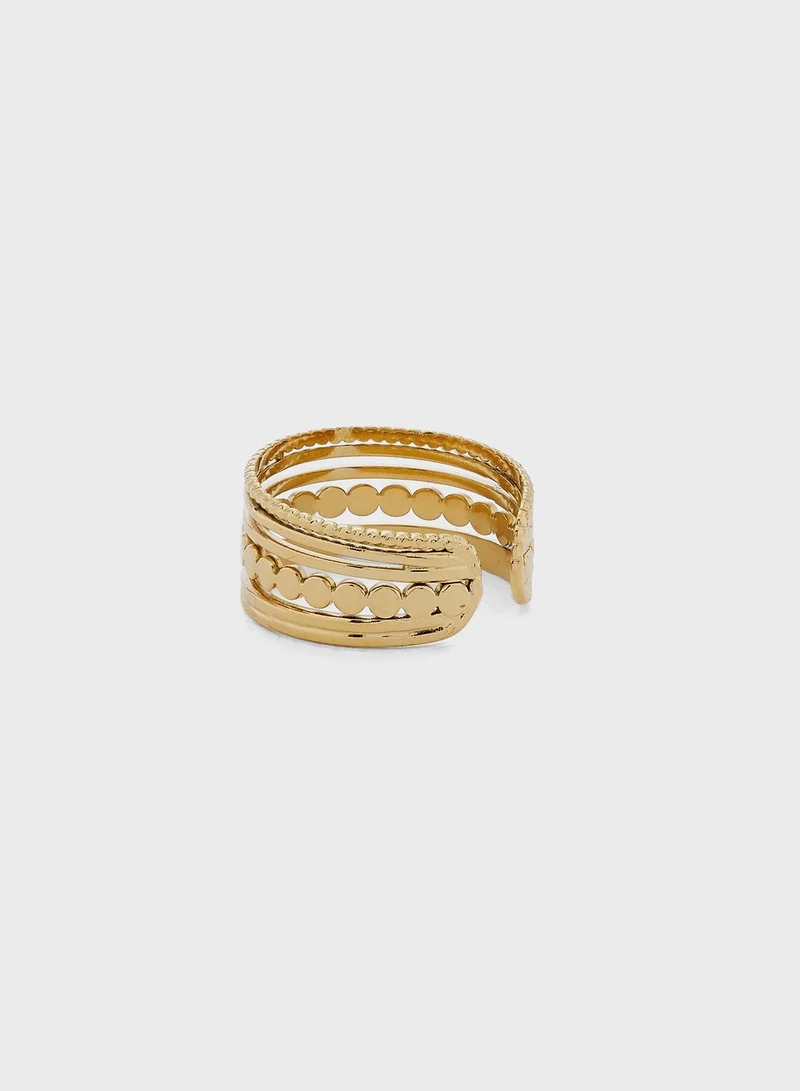 Lady Mauve Levi Layered Circle Pattern Design Ring